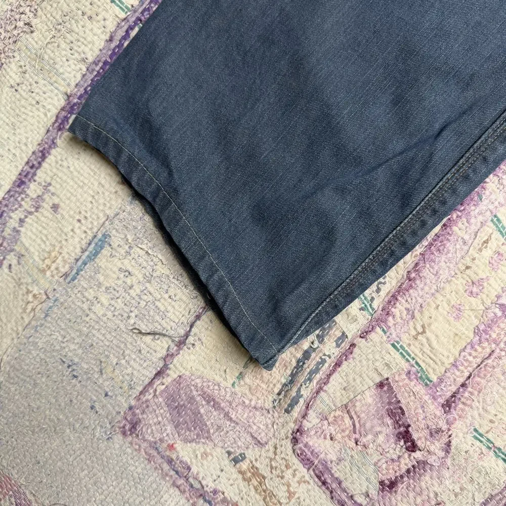 Vintage Levis Engineered Jeans Mens Blue Dark Wash Twisted Hemmed Fits 35x28
